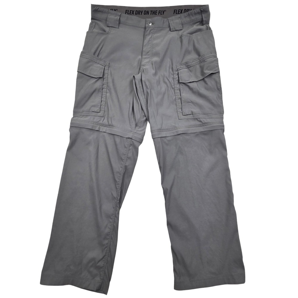 Duluth Trading Co Dry on the Fly Convertible Cargo Pants 46231 Grey Mens 40x32